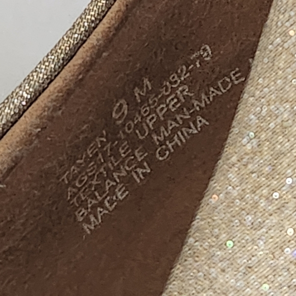 Andrew Giller TAYEN Gold Glitter Open Toe Heel Pumps Size 9M - Picture 6 of 9